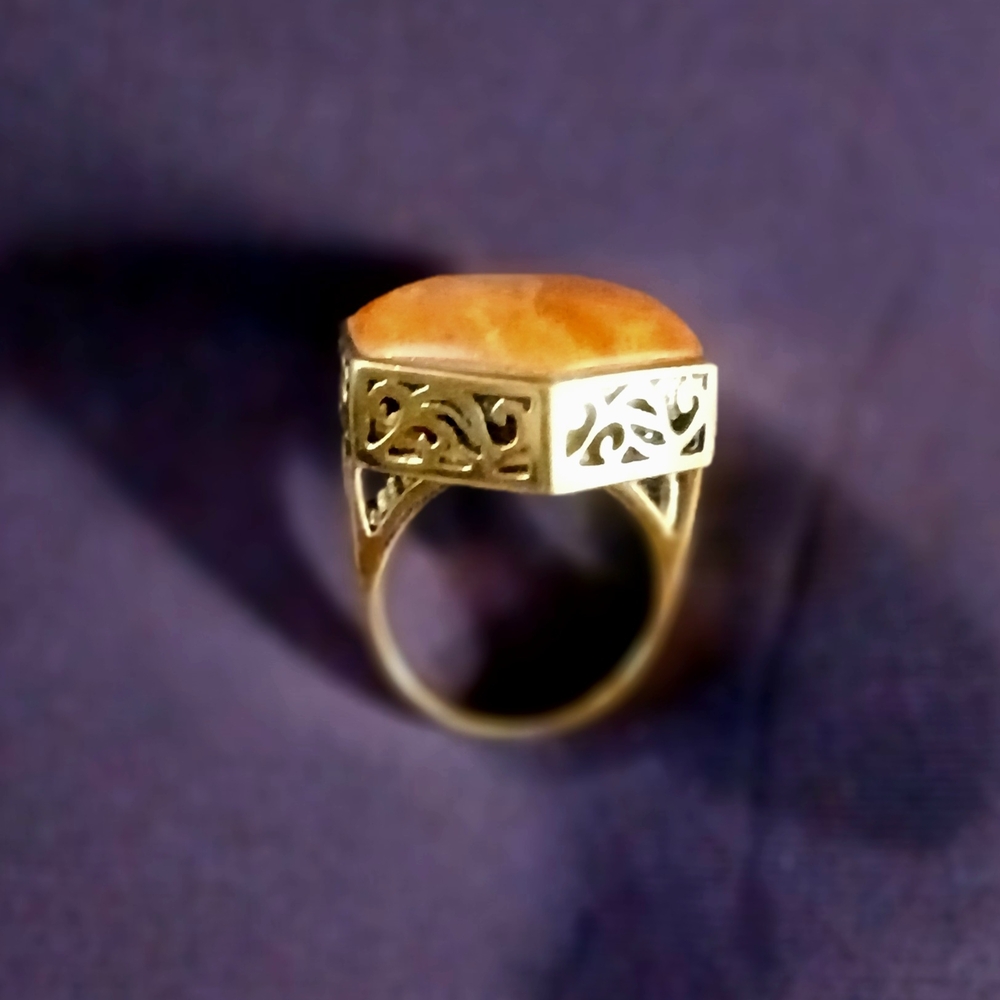 Hexagonal Stone Ring - image 2